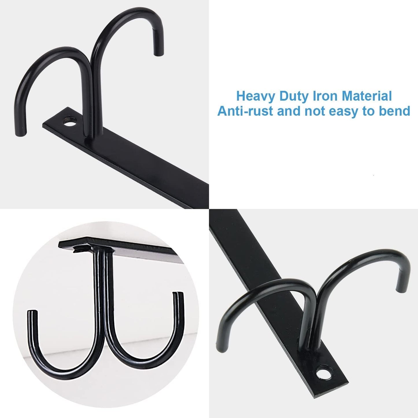 Mug Rack Under Cabinet - Coffee Cup Holder, 12 Mugs Hooks Under Shelf, Display Hanging Cups Drying Hook for Bar Kitchen Utensils Black