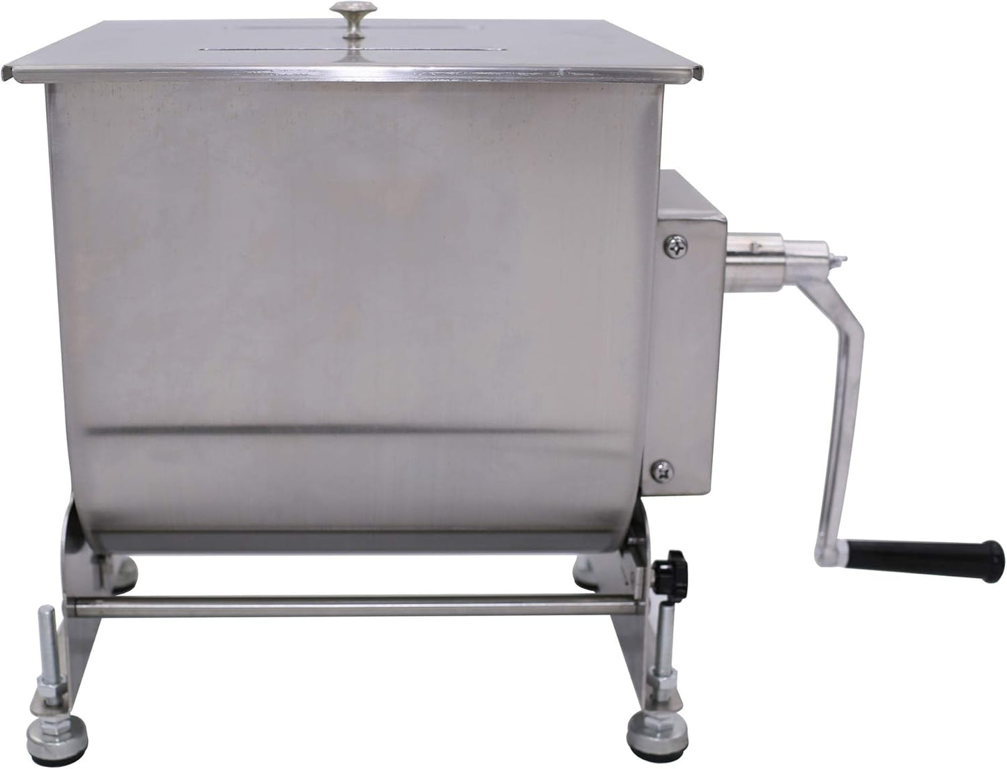 CMI Commercial Stainless Steel Manual Meat Mixers with lid,20Lb/10L Tank,(Mixing Maximum 15-Pound for Meat),Sausage Mixer Machine Meat Processing Equipment (15Lb/10L-Fixed Tank(Gear))