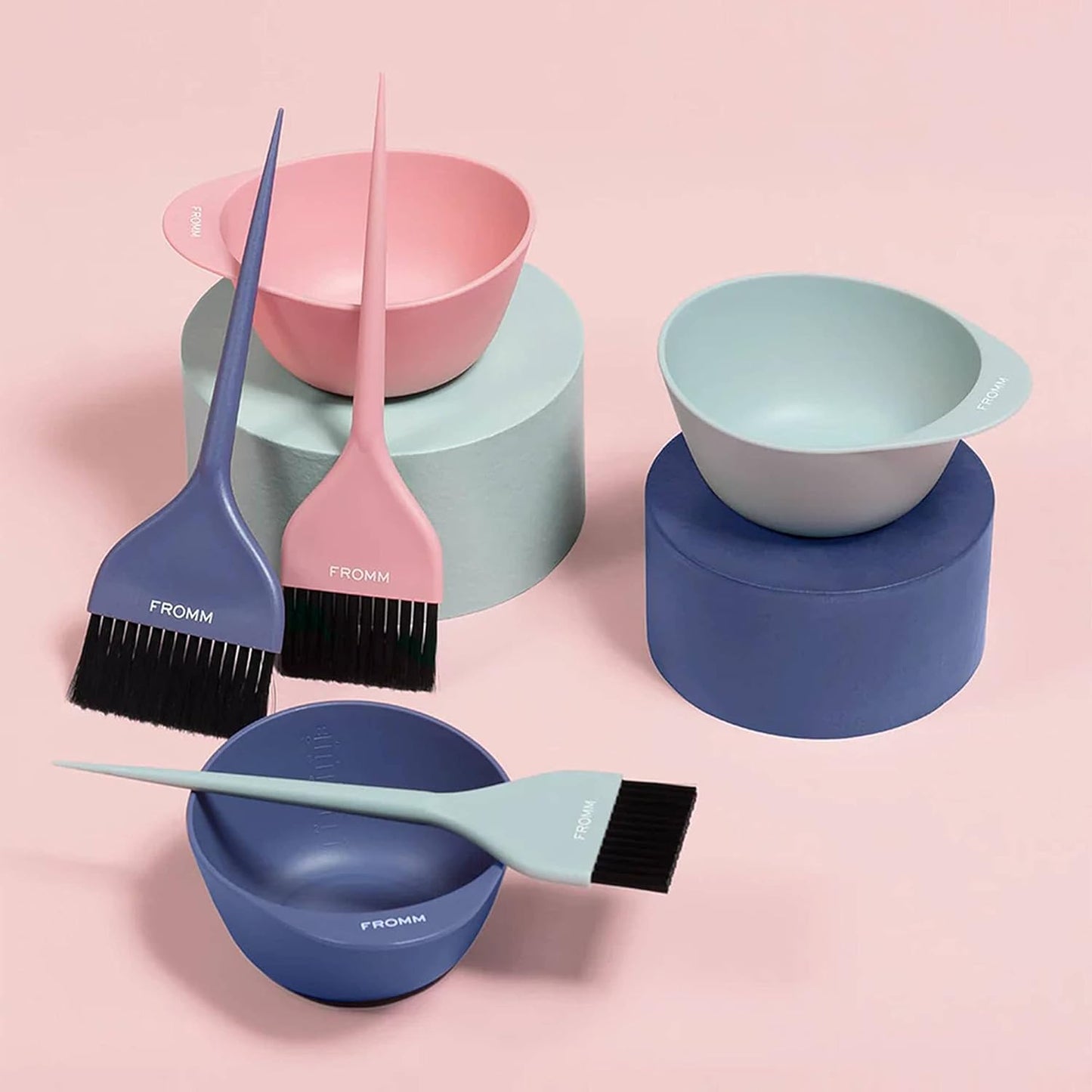 Fromm Color Studio Mixing Bowls for Hair Color, Hair Dye, Bleach and Treatments with Spill Proof Rubberized Base, 10 Ounce, 3 Pack