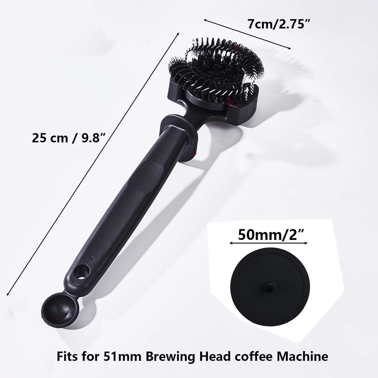 Espresso Coffee Machine Cleaning Brush Kit with Portafilter Cleaning Disc (Brush and Disc for 51mm Coffee Machine)