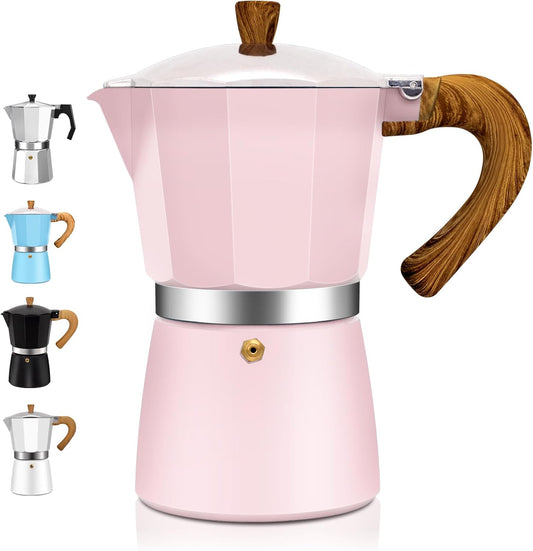 3 Cup Aluminum Espresso Stovetop Moka Pot Express Coffee Maker Percolator Italian Classic Mocha Coffee Machine for Italian and Cuban Cafe Brewing for Home & Camping 150ml 5oz