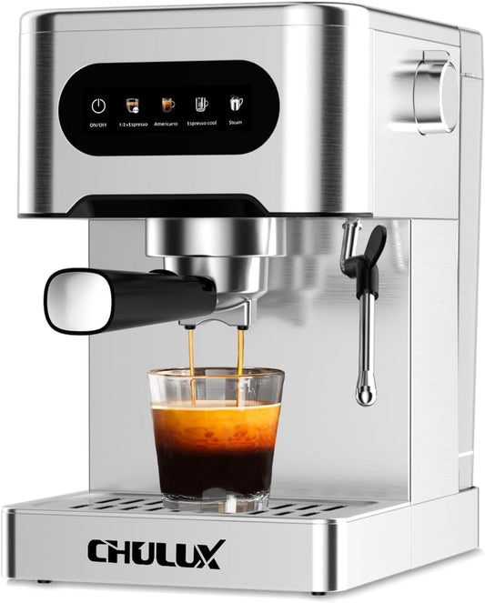 CHULUX Svvocàto Hot & Cool Espresso Machine, 20 Bar Italian Pump, Professional Coffee Machine for Home Latte Cappuccino Espresso Maker, Full Color Touch Panel
