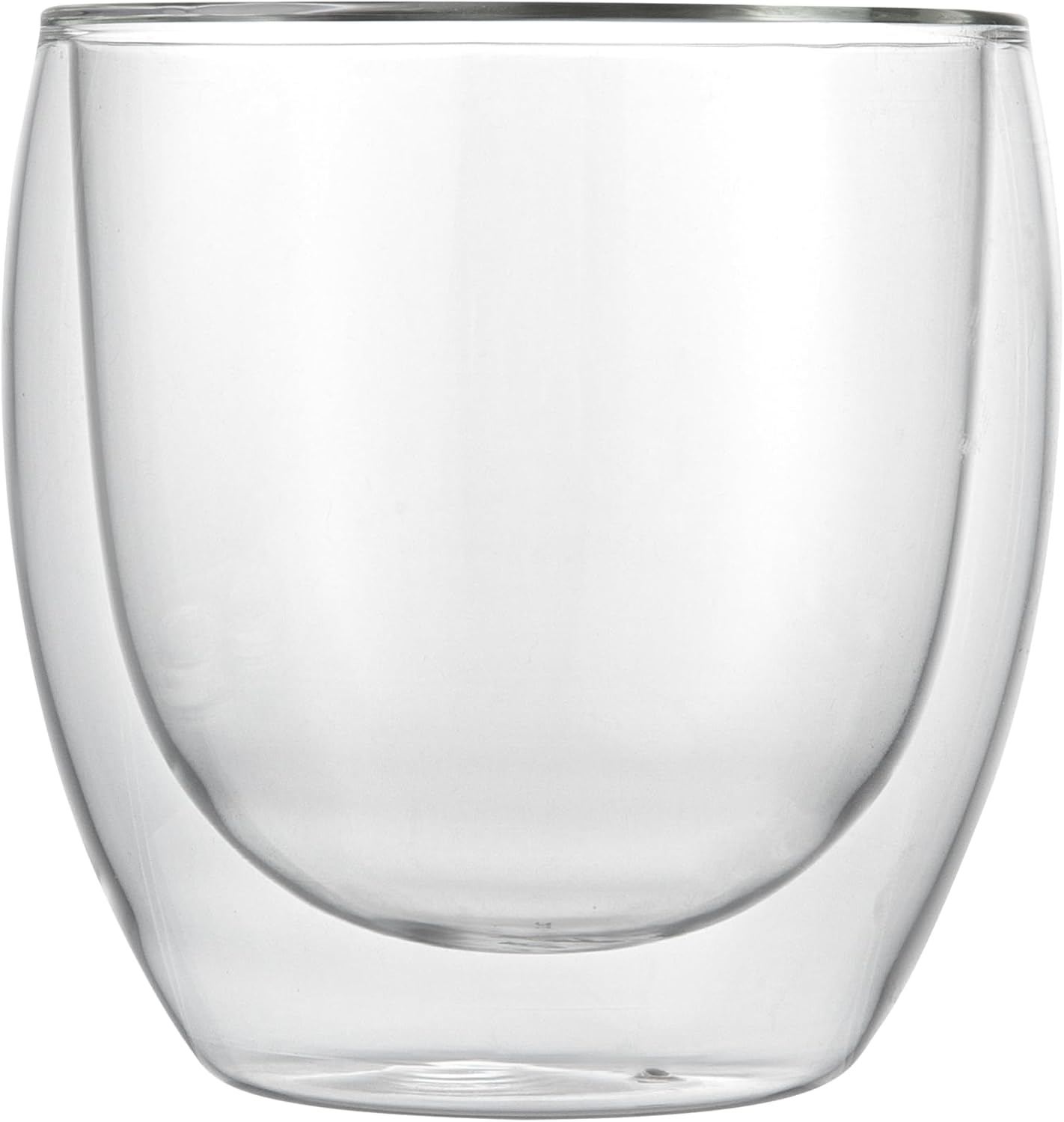 Restaurantware-Forma Professional 8.5 Ounce Double Wall Coffee Cups, 2 Insulated Latte Glasses - Dishwashable, Reusable, Clear Glass Beverage Cups, Freezable, For Hot Or Cold Beverages