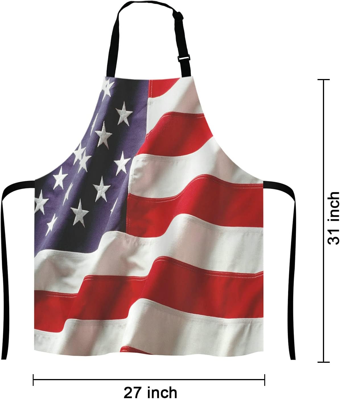 USA Flag Kitchen Cooking BBQ Chef Apron,Amercan Flag Apron for Men, Women - Dad Presents, Presents for Men - Birthday, Mothers Day Presents for Mom, Wife, Husband, Brother, Friends
