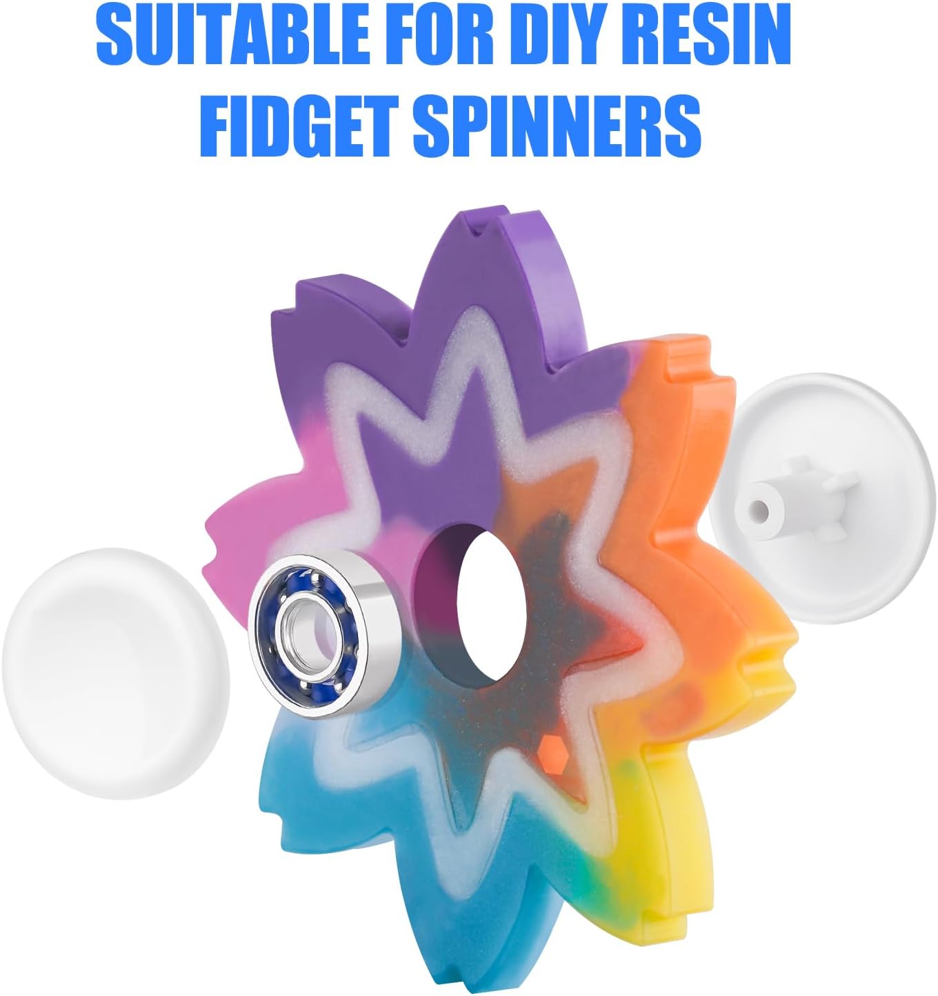 16 Pack Fidget Spinner Bearing and Cap Replacement Set, Chrome Steel Bearing Balls, High Speed 13mmx7mmx4mm Bearings Single Sealed Small Bearings for Fidget Spinner