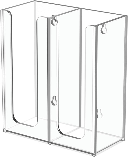 Richboom Acrylic Coffee Cup and Lid Storage Organizer Holder, 2 Compartments, Clear