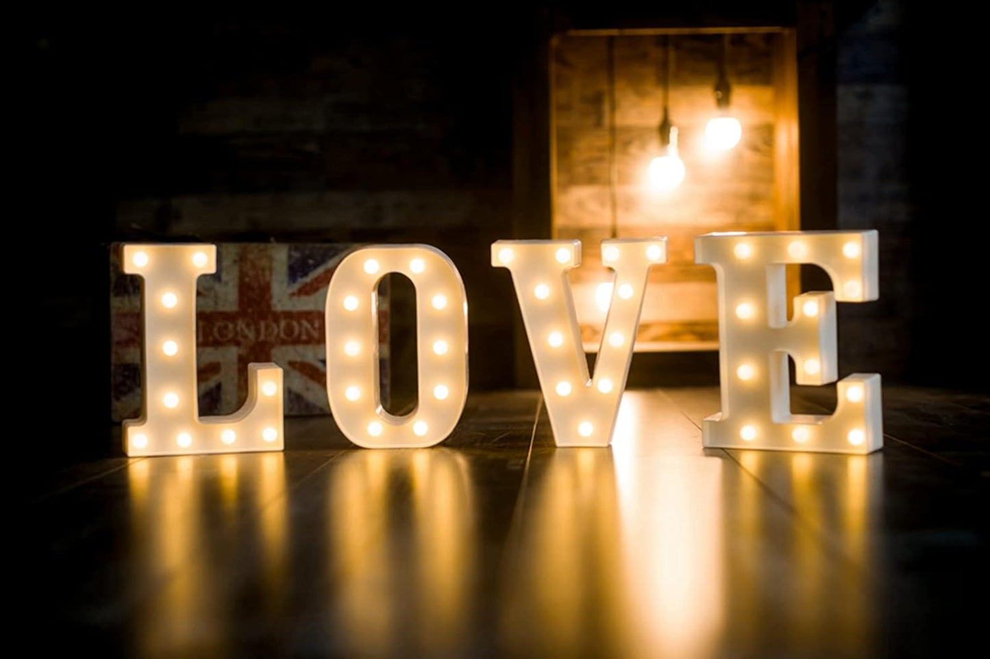 Foaky LED Letter Lights Sign Marquee Light Up Letters Sign for Night Light Wedding/Birthday Party Battery Powered Christmas Lamp Home Bar Decoration(F)