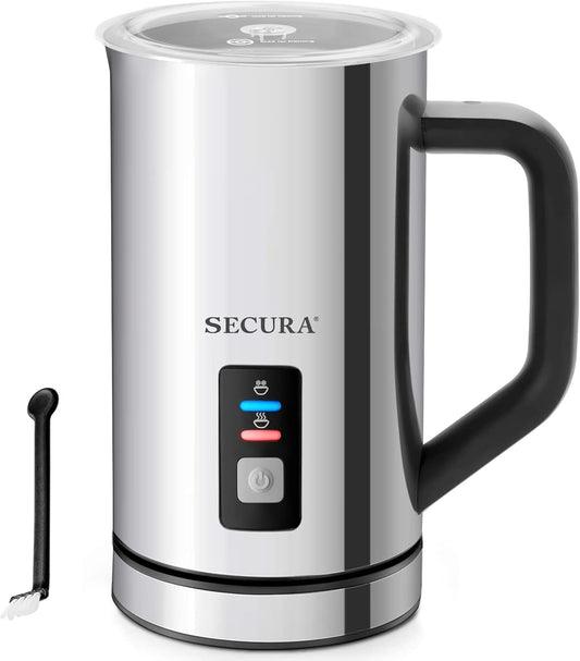 Secura Milk Frother, Electric Milk Steamer Stainless Steel, 16.9oz/500ml Automatic Hot and Cold Foam Maker and Milk Warmer for Latte, Cappuccinos, Macchiato, 120V