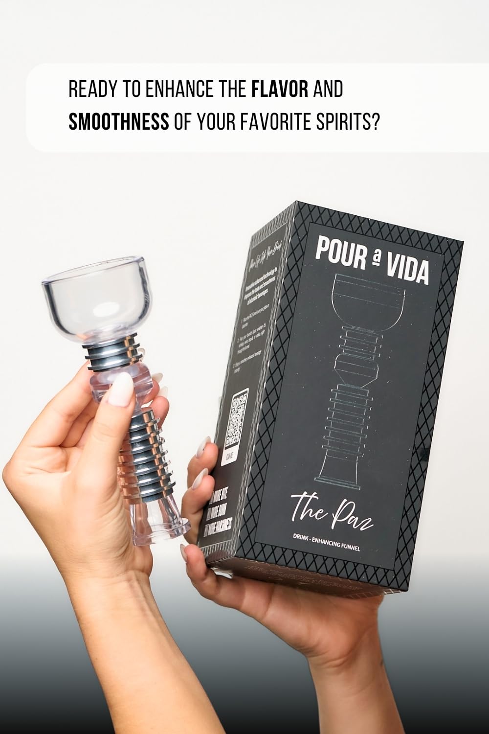 The Paz Magnetic Filtration Funnel - Stainless Steel Funnel for Smoother, Enhanced & Refined Drink Flavor - Premium Barware Essentials