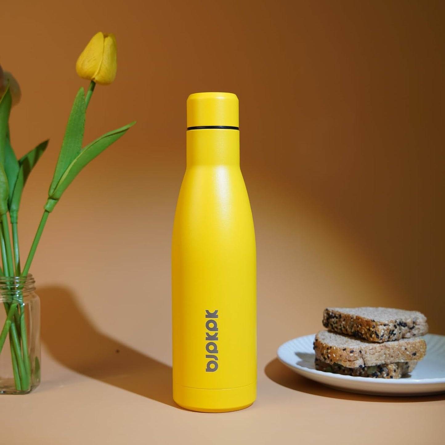 BJPKPK 12oz Water Bottles Stainless Steel Double Wall Vacuum Insulated Small Water Bottles for Travel,Midnight Black