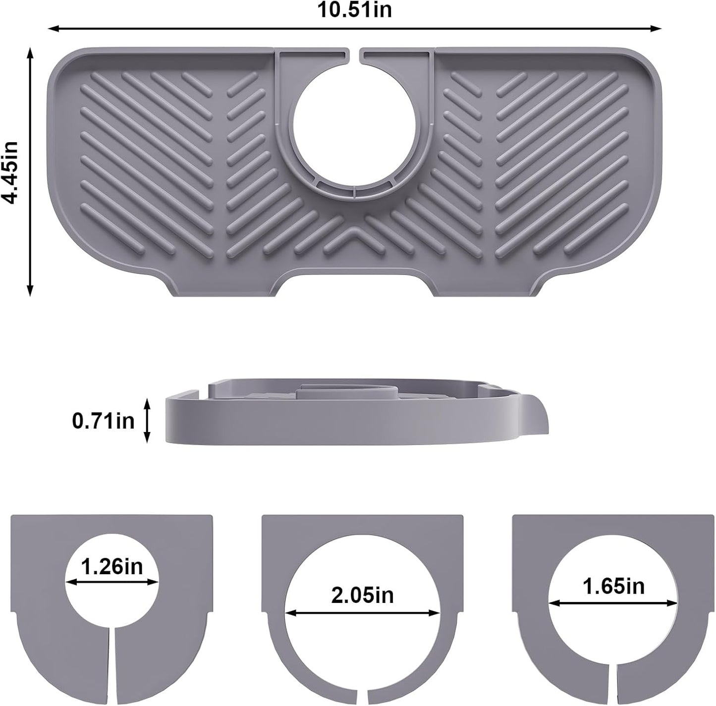 Faucet Mat for Kitchen Sink，6° Slope Sink Splash Guard，Splash Guard for Kitchen Sink，Kitchen Sink Splash Guard for Dish Soap Sponge Holder，Silicone Faucet Guard & Draining Mat-Purple