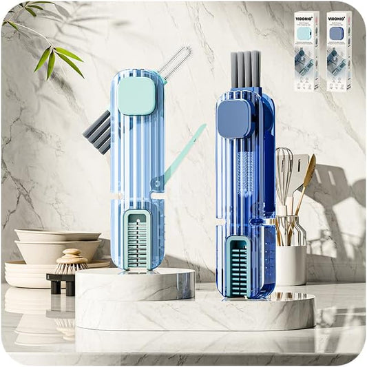 2Pcs 4 in 1 Cup Lid Gap Cleaning Brush Set,Multifunctional Crevice Cleaning Brush for Bottle,Multipurpose Bottle Cleaner with Compact Design Tiny Silicone Cup Holder Cleaner Tool,Kitchen Gadgets