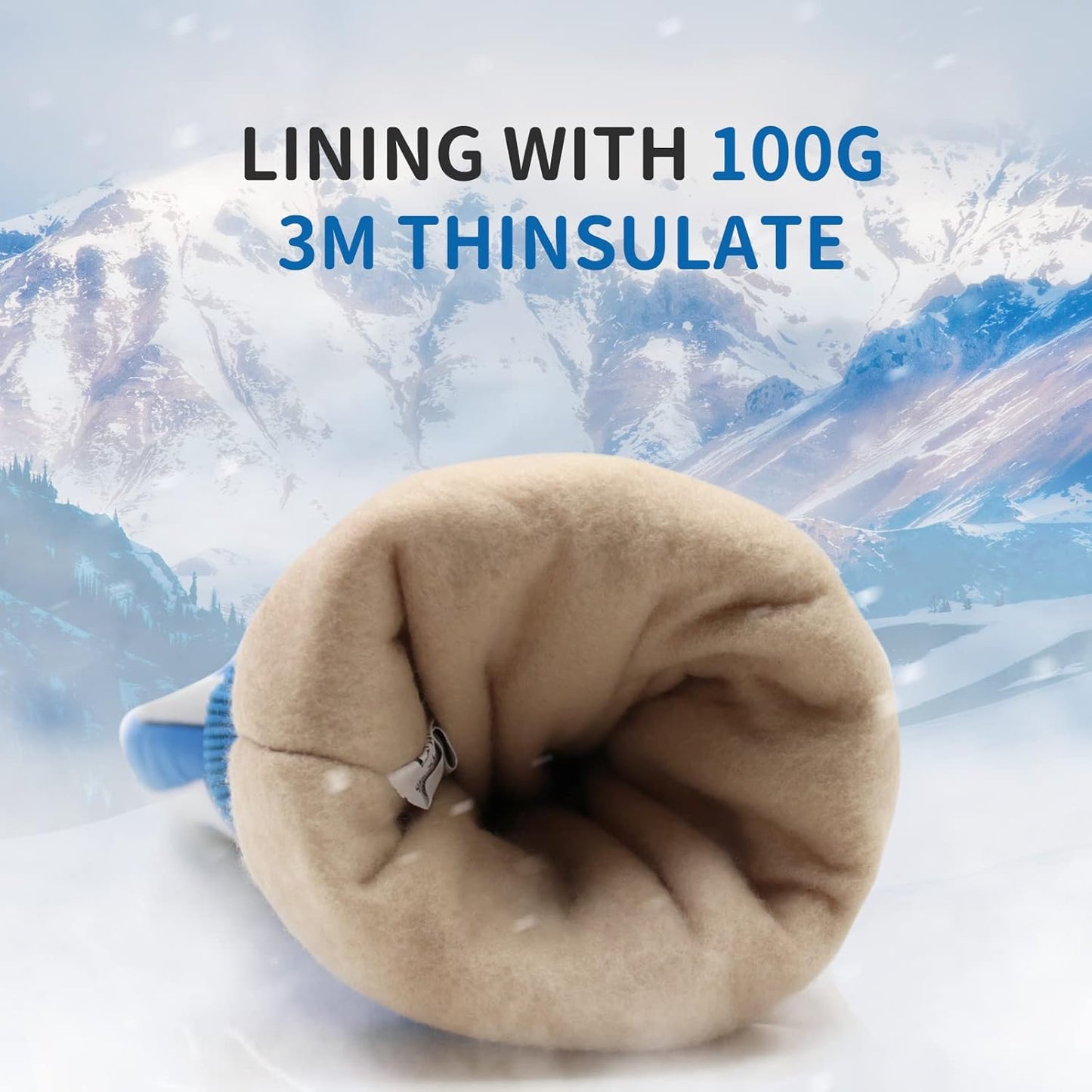 HANDLANDY Insulated Work Gloves Waterproof for Men Women, 3M Thinsulate Ski Gloves Winter Cold Weather Work Gloves Touchscreen (Small, Black)