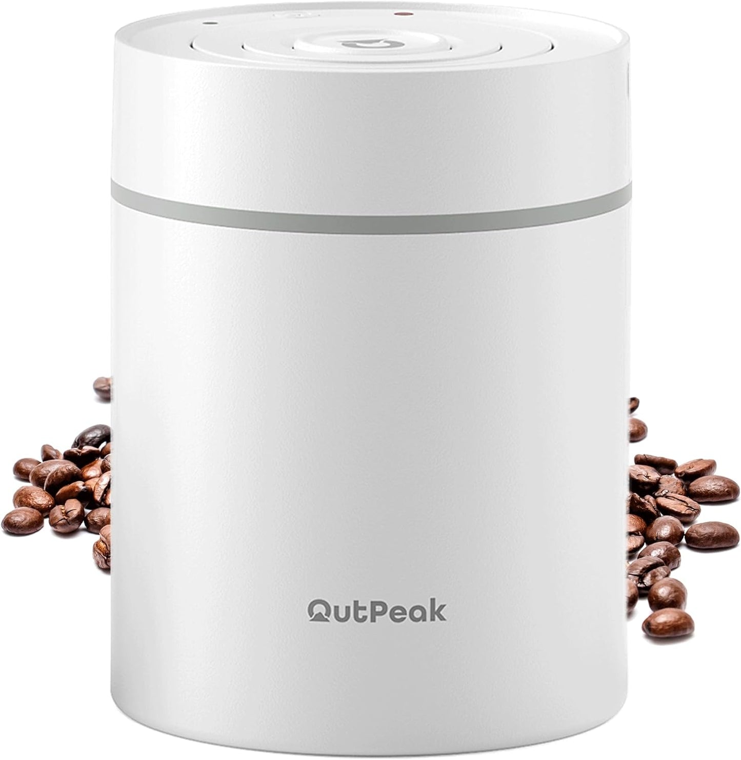 OUTPEAK 2025 Kilo Auto Vacuum Coffee Canister, 1.8L for 21.2oz Coffee Beans, One-Button Operation, Stainless Steel Container with Scoop, Fresh 6-Month Storage Container (Barista Champion's Choice)