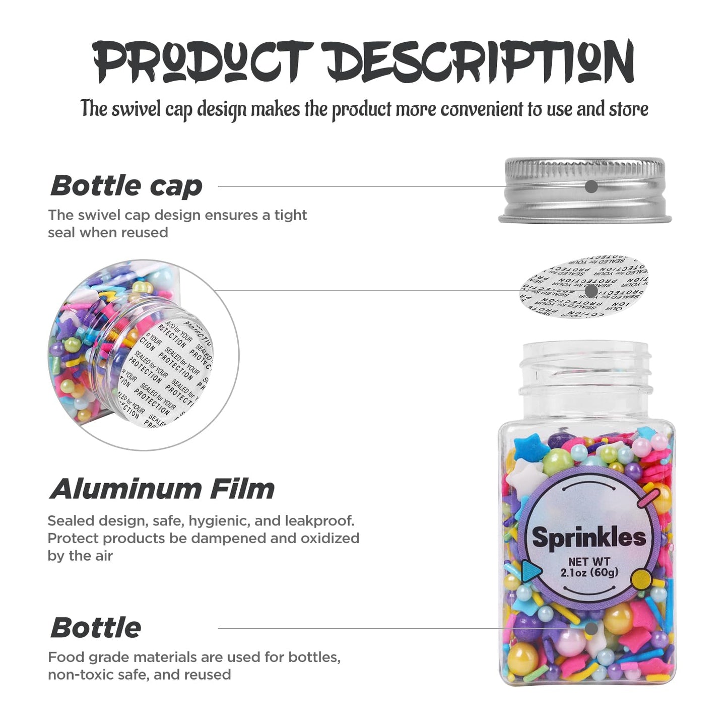 Pearl Sprinkles for Cake Decorating, Gold Pearl Sprinkles, Sliver Pearls Sprinkles, Sugar Pearls, Metallic Sprinkles Mix for Cake, Cupcakes, Macaron, Ice Cream, and Cookies. (120g/4.2oz)