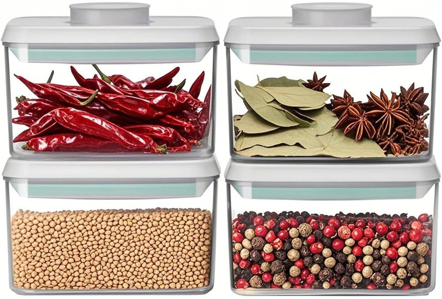 Pop Food Storage Containers with Lids Airtight Spaghetti Container with Labels Pasta Organizer for Kitchen Pantry Cereal Snack Flour Sugar Coffee (4pcs 500ml/0.5qt)