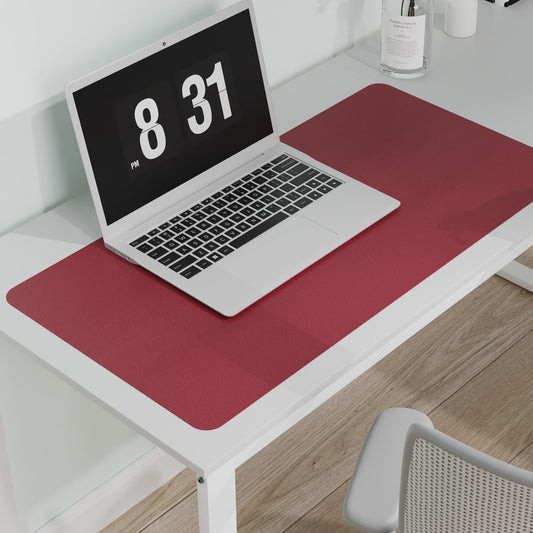 Wine Red Plastic Table Cover Protector, 24" x 48" Waterproof Easy Flat PVC Desk Pad Mat, 1.5mm Thick Rectangle Vinyl Table Top Protector for Dining Room Table, Office, Dresser