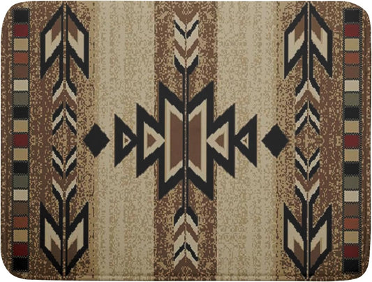 Giwawa 18"x24" Southwestern Dish Drying Mat Rustic Brown Tribal Ethnic Large Dish Drainer Mats Antique Native American Absorbent Microfiber Dish Drying Pad for Kitchen Countertop Decor