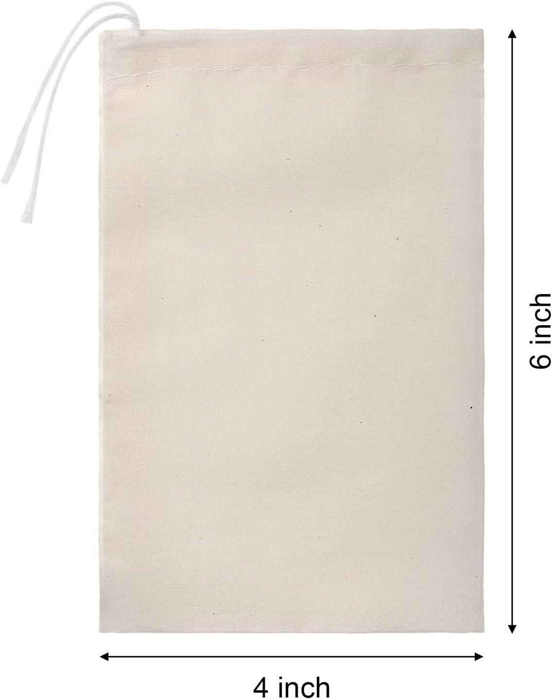 Boao 50 Pcs Cheese Cloth Tea Bags 4 x 6 Inch for Straining Reusable Tea Filter Loose Empty Soup Spice Bags for Cooking Cold Brew Coffee Muslin Strainer