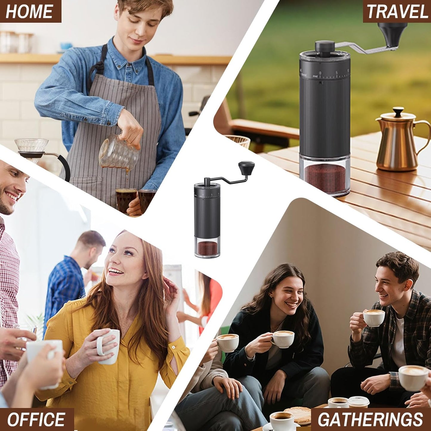 Portable Manual Coffee Grinder with 40 Adjustable Settings,Hand Coffee Bean Mill with 30g Capacity & Crank for Travel Camping Office Home(Ceramic)