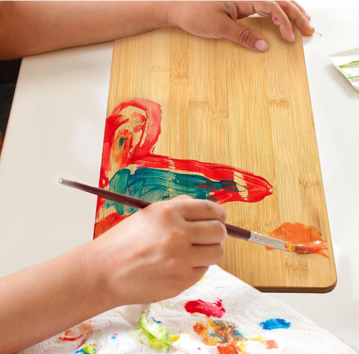 Patelai 12 Packs Wooden Cutting Board Set with Handles Large Kitchen Serving Plain Chopping Board Bulk Gifts for Mom for Vegetables Meat Pizza Cheese Fruit Bread(Bamboo,21.5 x 8.75 Inch)