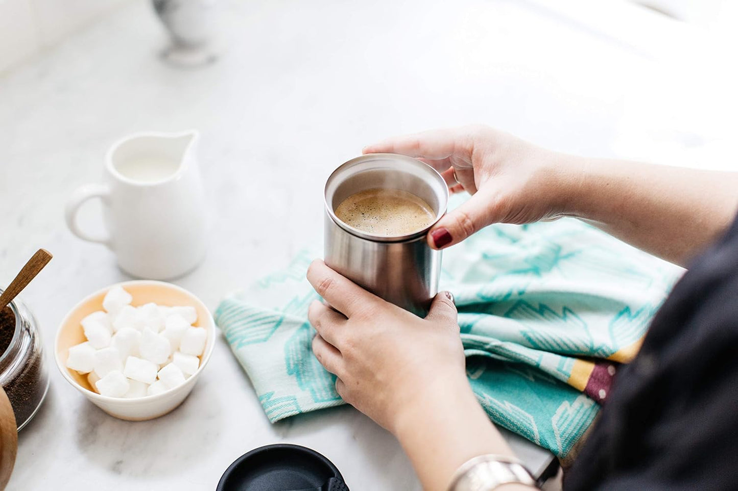 PRESSE by Bobble French Coffee Press And Insulated Stainless Steel Travel Tumbler for On-The-Go Brewing - 13 oz (Brown)