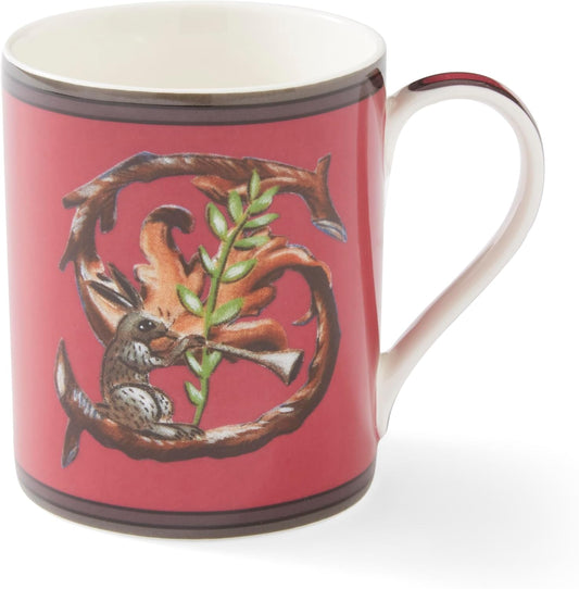 Spode Kit Kemp 12oz Mug, S Initial - Fine China Coffee Cup with Floral Alphabet Design, Custom Letter Mug for Unique Gift Giving - Personalized Kitchen Drinkware, Dishwasher Safe & Stylish