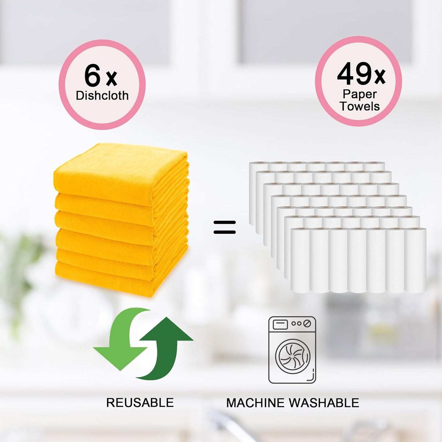 kimteny 13x28 Inches Kitchen Cloth Dish Towels, 400 GSM Premium Dishcloths, Super Absorbent Coral Velvet Microfiber Cleaning Cloths, Fast Drying Rags for Washing Dishes (6 Pack, Orange)