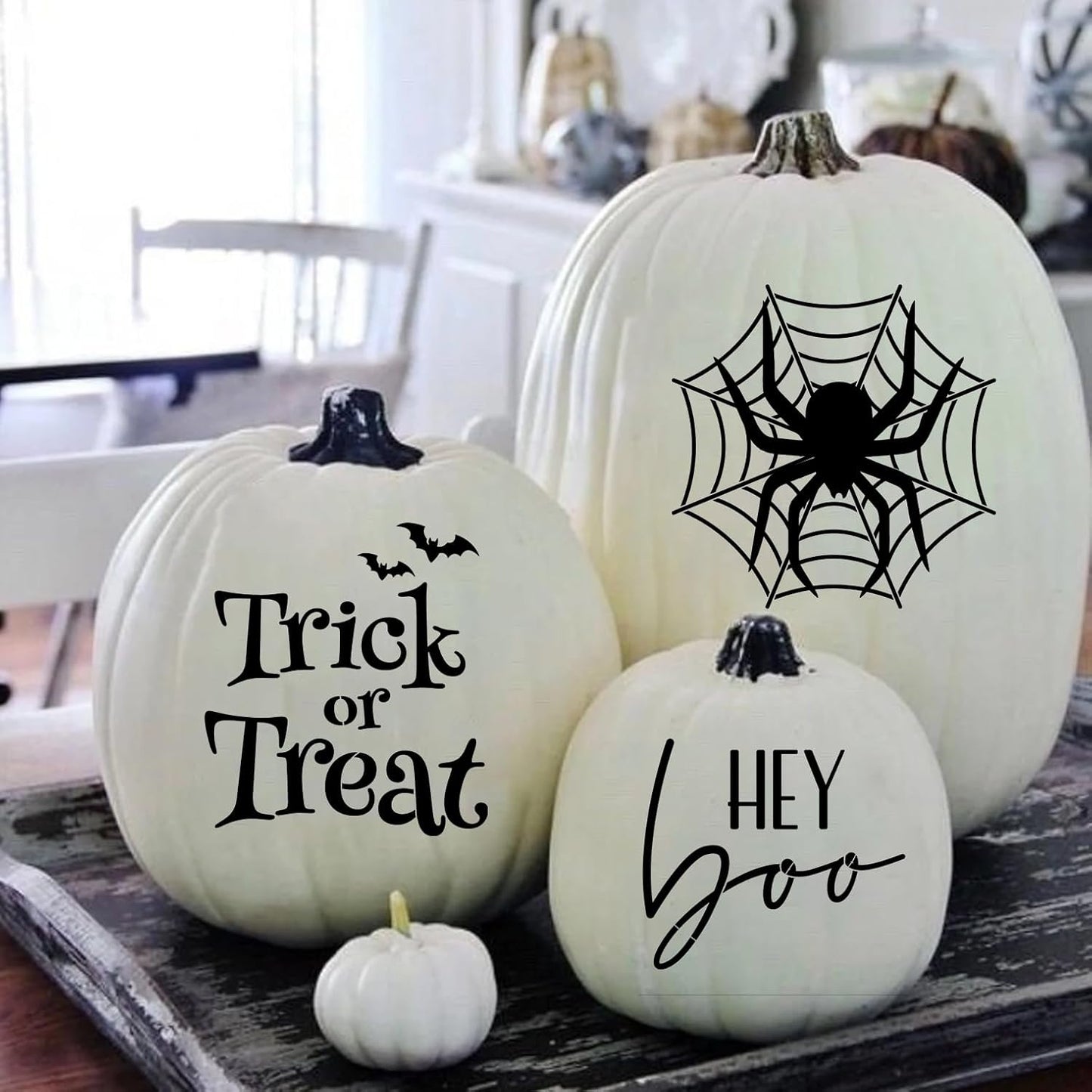 Halloween Stencils for Door Mats 8” Ghost Face Stencil Boo Trick or Treat Stencils for Painting on Wood Pumpkin Doormats T-Shirts