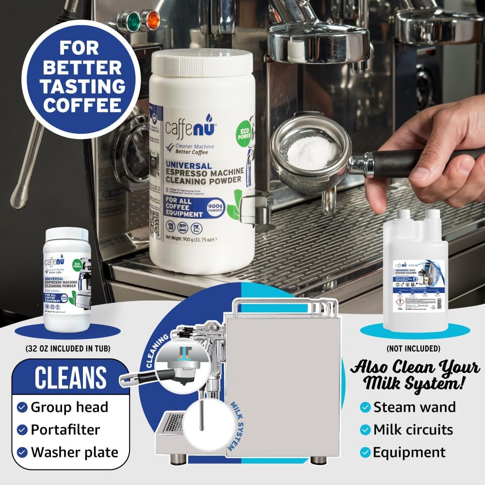 Coffee Machine Cleaner Powder 900G / 31 oz. Essential part of your Barista Accessories. Espresso Machine Cleaner. Coffee Cleaning Powder For Group Head. Use on your Commercial Machine. For Barista Kit