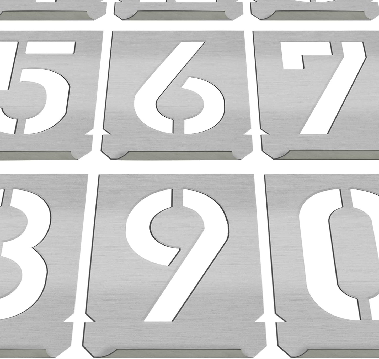 HAUTMEC Vintage Stainless Steel Numbers Stencils, 0 to 9 Stainless Steel Stencils & Holder, 1-1/2"(40mm) Numbers, Shop Stencil, Advertising Stencilling, Craft-Printing, Reusable HT0240