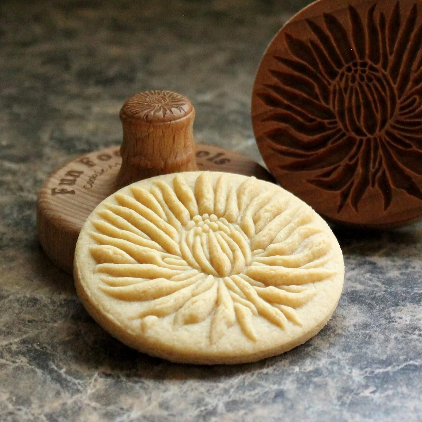 Wood Cookie Stamp, 2.5 Inch (Blooming Chrysanthemum CS-010)
