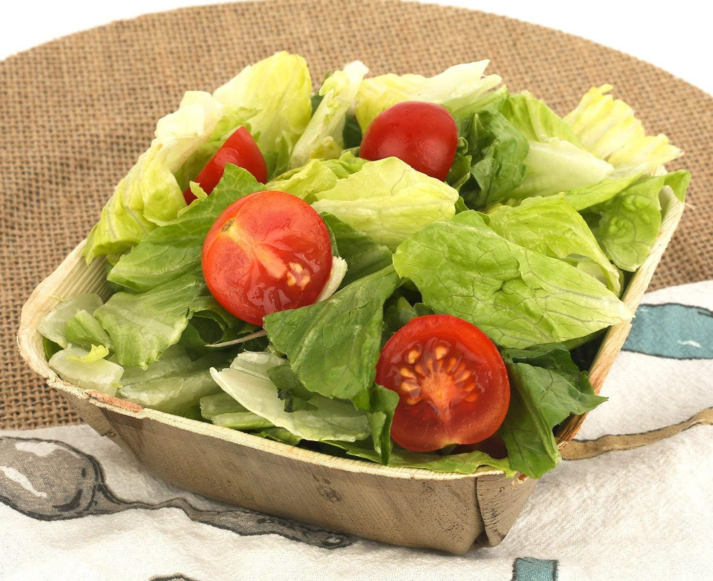 Charity Leaf Disposable Palm Leaf 6" Square Bowl (50 pcs) Dipping Bowls | Bamboo Like| All Natural and Biodegradable | Charcuterie Boards, BBQs, and Parties