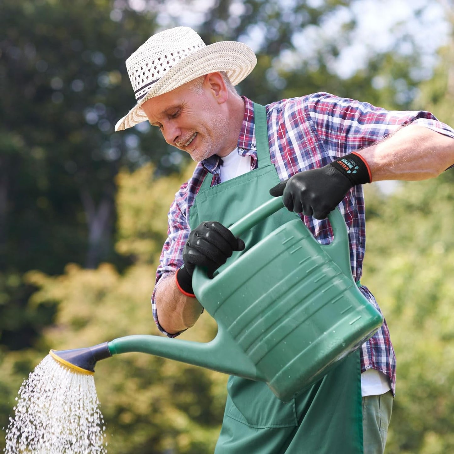 KAYGO Waterproof Work Gloves for Men and Women, Rubber Coated Non-slip Working Gloves for Garden, Outdoor Construction,KG150,Black,S