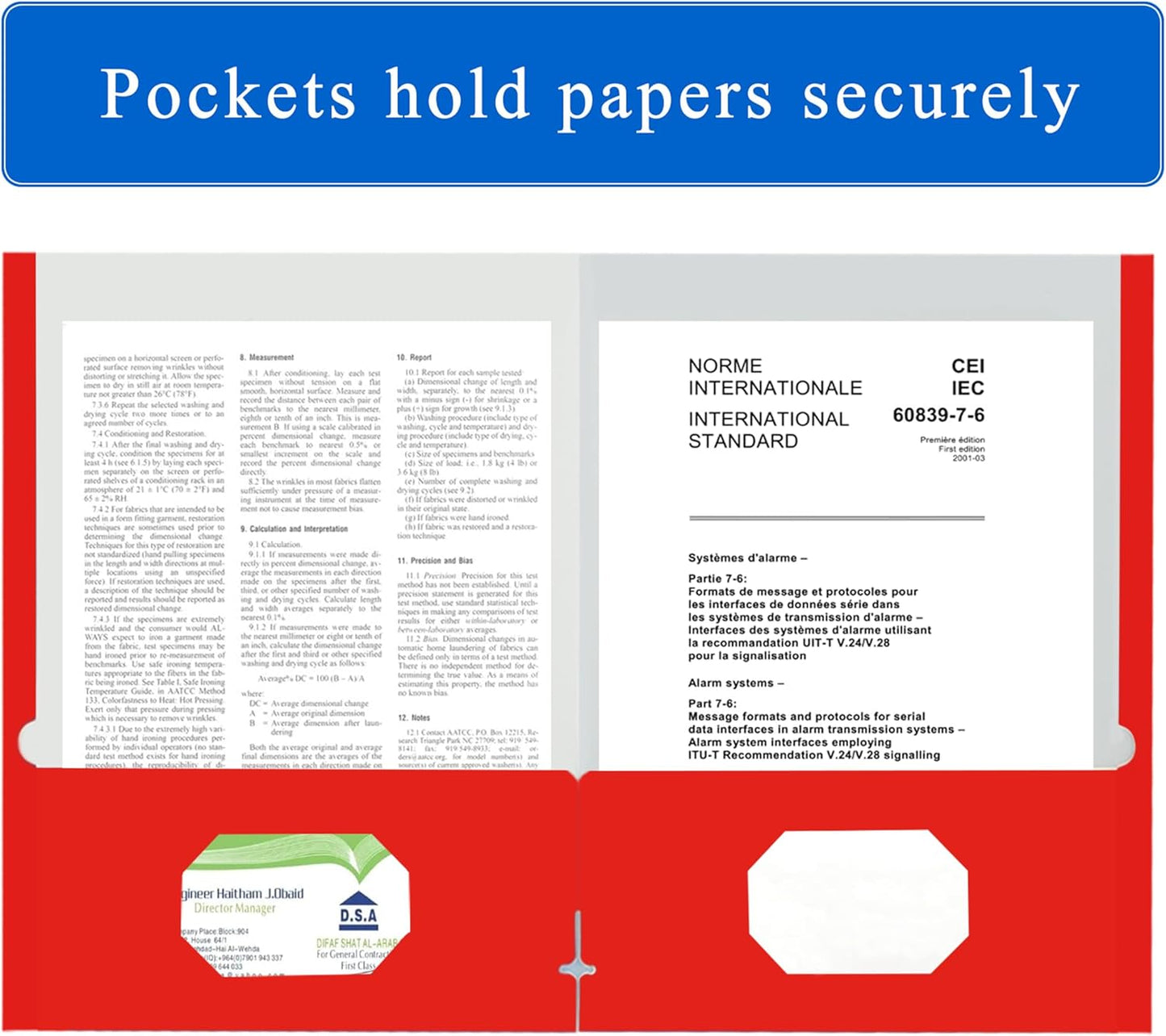 Zzrywuty File Folders with Pockets Letter Size, 25-Pack Paper Folders with Card Slot, Two Pocket Folders for School Students, Businessmen, Home and Office Workers（Red）