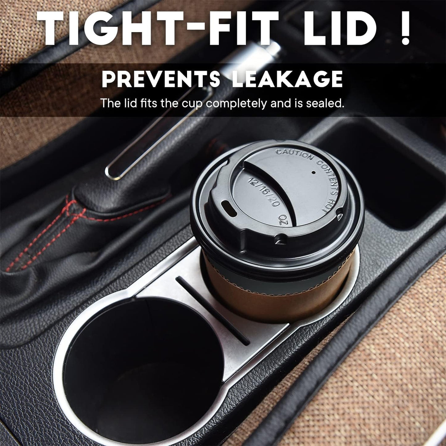 【100 Pack - 12 oz Disposable Coffee Cups To Go with Lids Sleeves and Straws 100% Biodegradable & Compostable Pla Eco Friendly Paper Coffee Cups for Tea Coffee Hot Chocolate