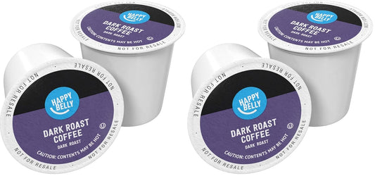Amazon Brand - Happy Belly Dark Roast Coffee Pods, Compatible with Keurig 2.0 K-Cup Brewers, 24 Count (Pack of 2)