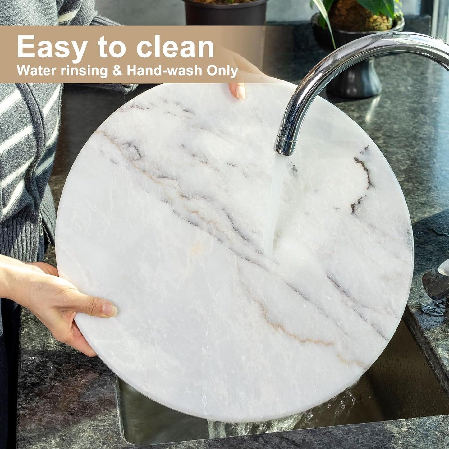 Koville Milas Lilac Marble Cutting Board for Kitchen, 16" Large Marble Cheese Serving Board for Baking, Charcuterie, Pastry, Trivet, Non-Stick Heat Resistant Stone Cutting Boards for Kitchen Counter