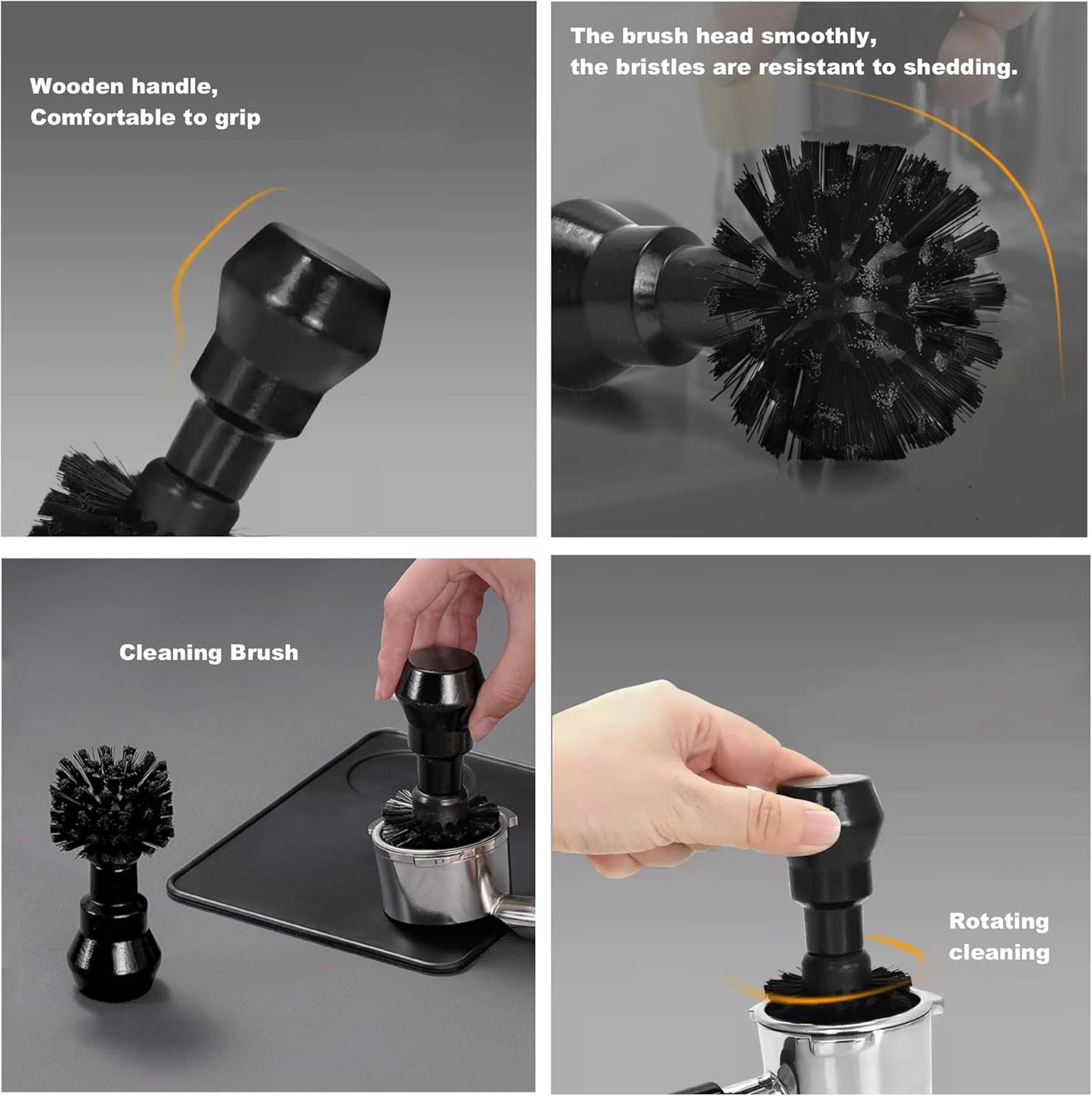 Espresso Coffee Machine Cleaning Brush Set,Group Head Cleaning Brush,Coffee Portafilter Cleaning Brush,360°Nylon Bristle,Effectively Cleaning, Barista Cleaning Tools,58MM