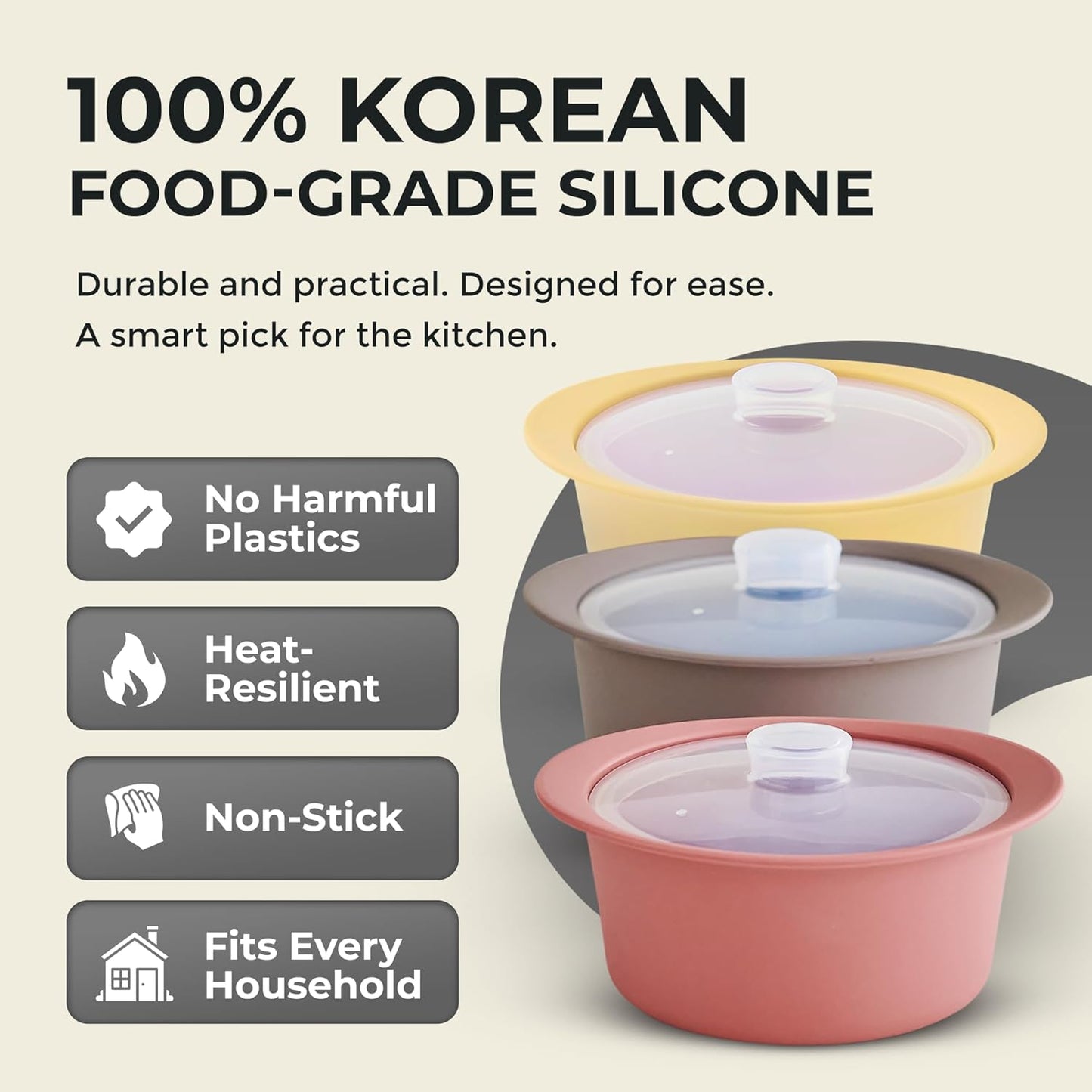 20oz Platinum Silicone Microwave Steamer Pot with Handle & Lid - Korea 100% Food-Grade Steamer Bowl, Heat-Resistant Cooker with Steam Holes, Easy Clean, Dishwasher Safe, Yellow