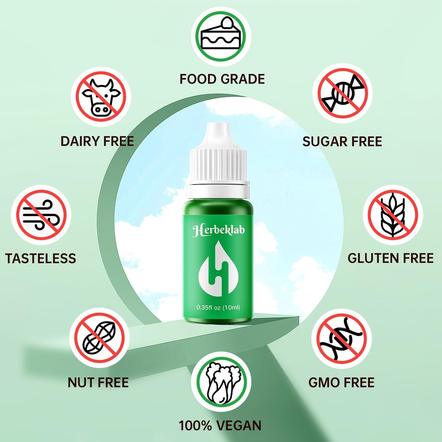 Food Coloring Liquid Food Dye Water Based Food Color 6 Colors x 10 ml Liquid Food Coloring Set for Baking Icing Cake Decorating Easter Egg - 2.1 Fl Oz