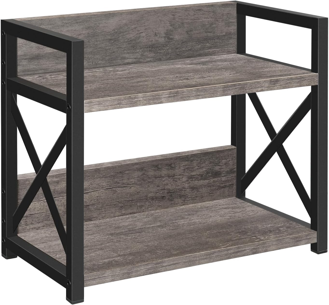 YINMIT Countertop Shelf Organizer,Coffee Bar Accessories,Spice Rack,Coffee Counter Shelf,2 Tier Coffee Organizer Station for Mugs,Cups,Cream,Syrup(Rusti Grey, Small)