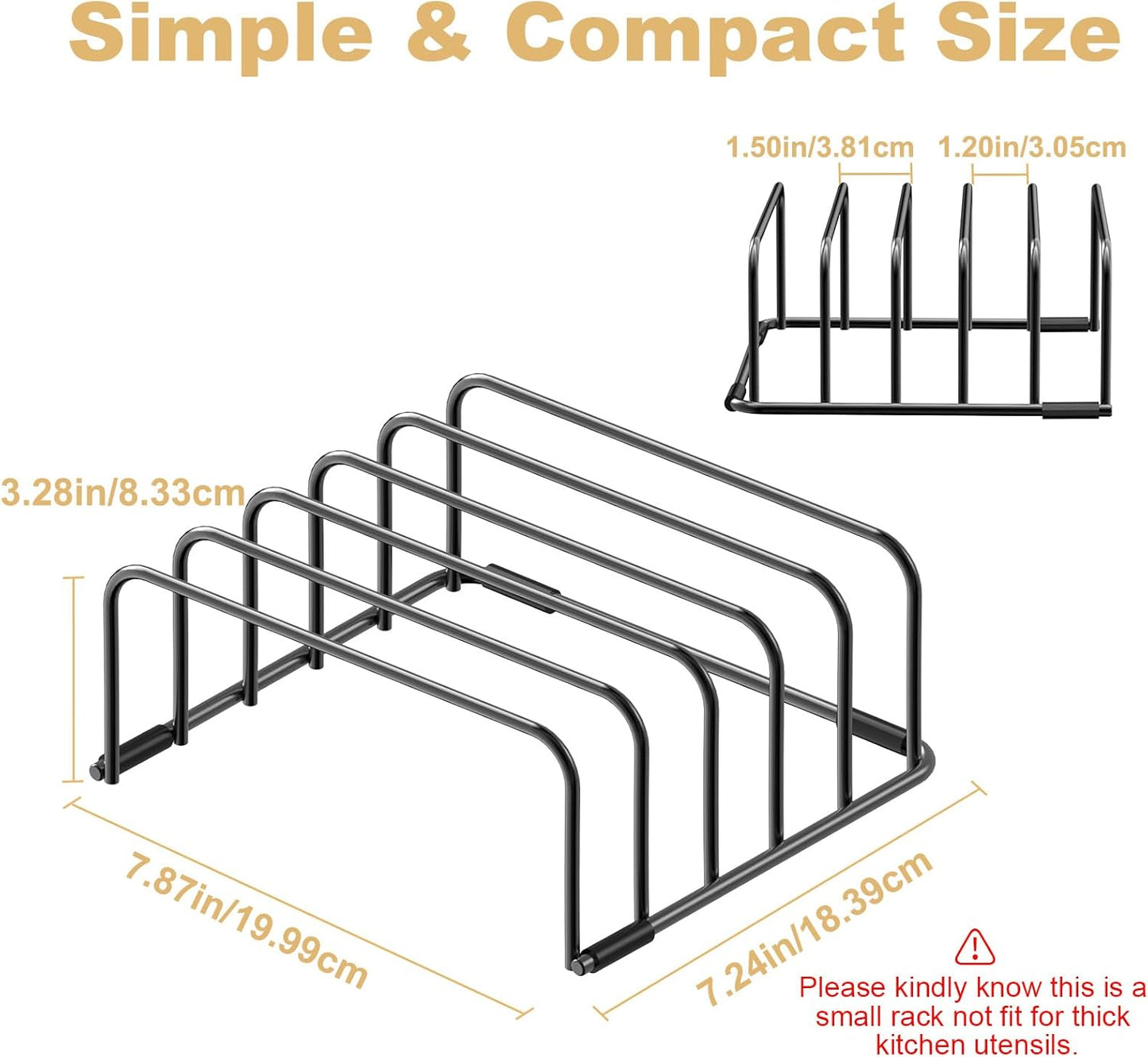 Cutting Board Organizer, [2-Pack] Cutting Board Holder Rack Baking Cookie Pan Sheets Cooling Small Racks Storage Stand for Kitchen Cabinet Countertop Bakeware Organizer 7.87 x 7.24 x 3.28 in