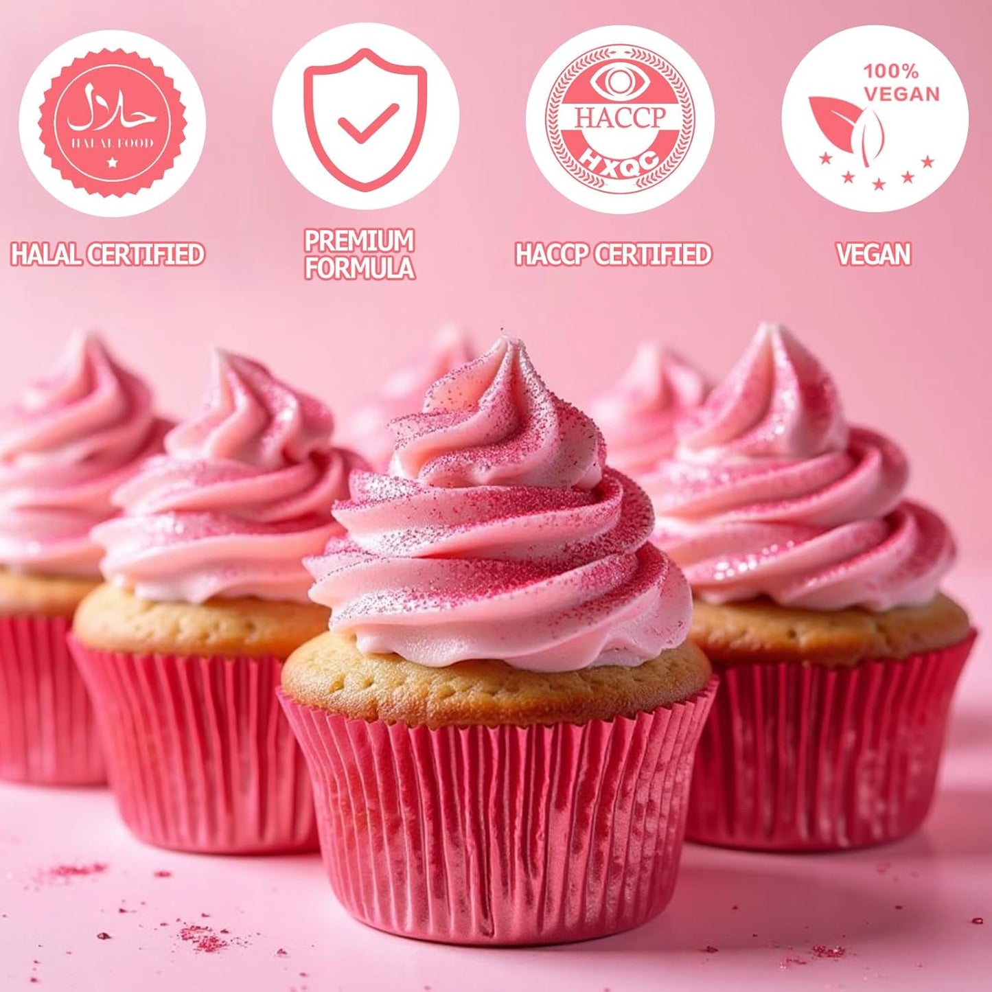 Nomeca Edible Glitter for Drinks Cakes, 8 grams Food Grade Luster Dust Sprinkles Glitter for Cake Decorations, DIY Cocktails, Beverages & Cake Decorating, Dessert Cake Topper (12-Peach Red)