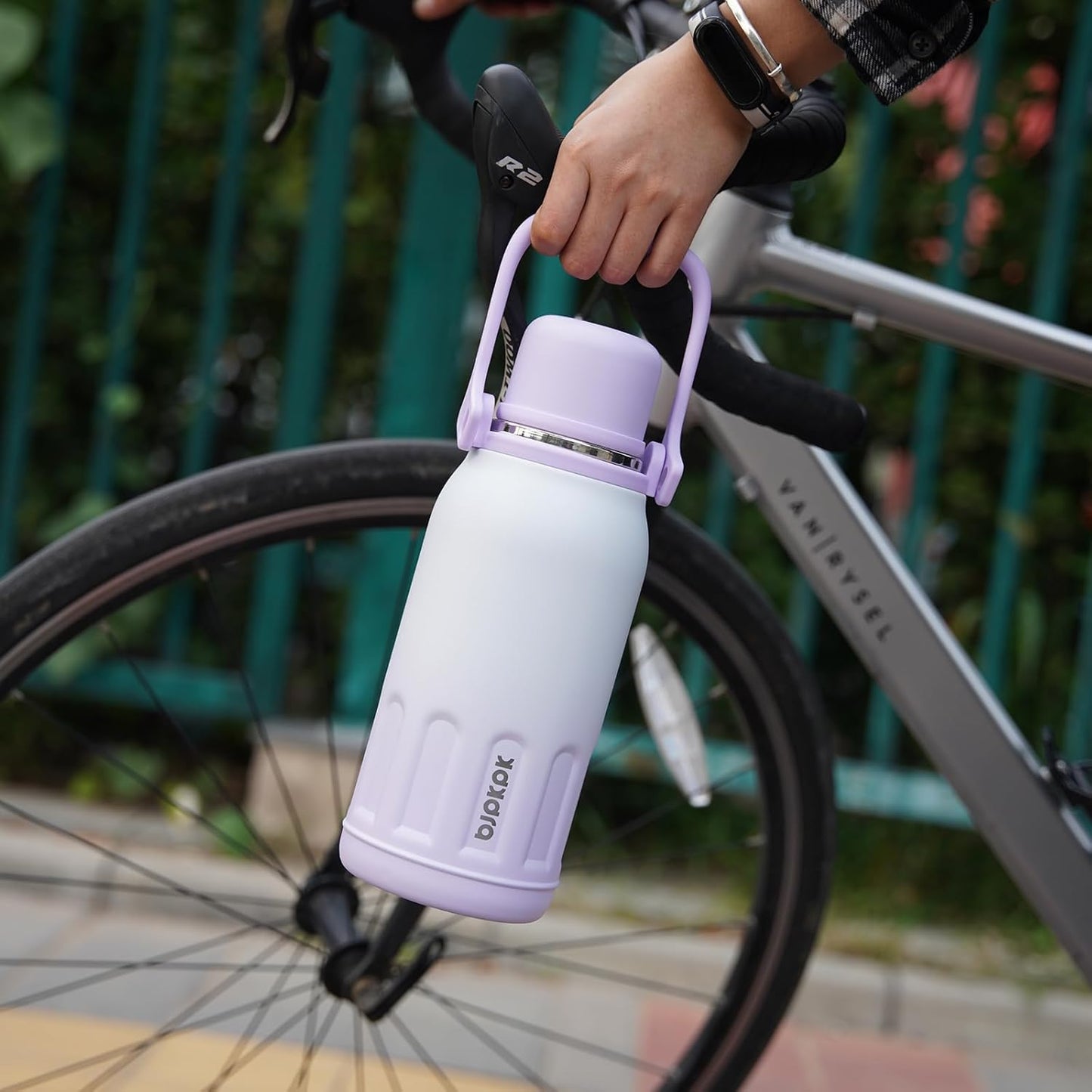 BJPKPK Insulated 50oz Thermos Water Bottle with Lid and Carry Handle Dishwasher Safe Stainless Steel Water Bottles for Outdoor,Pink Pearl