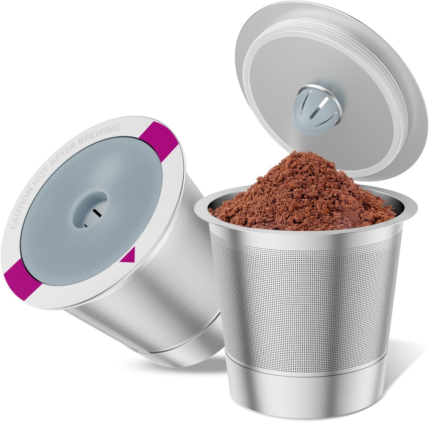 2 Pack Reusable K Cup Coffee Pods, Universal Stainless Steel Refillable K Cup Coffee Filters for Keurig 1.0 and 2.0 Coffee Makers