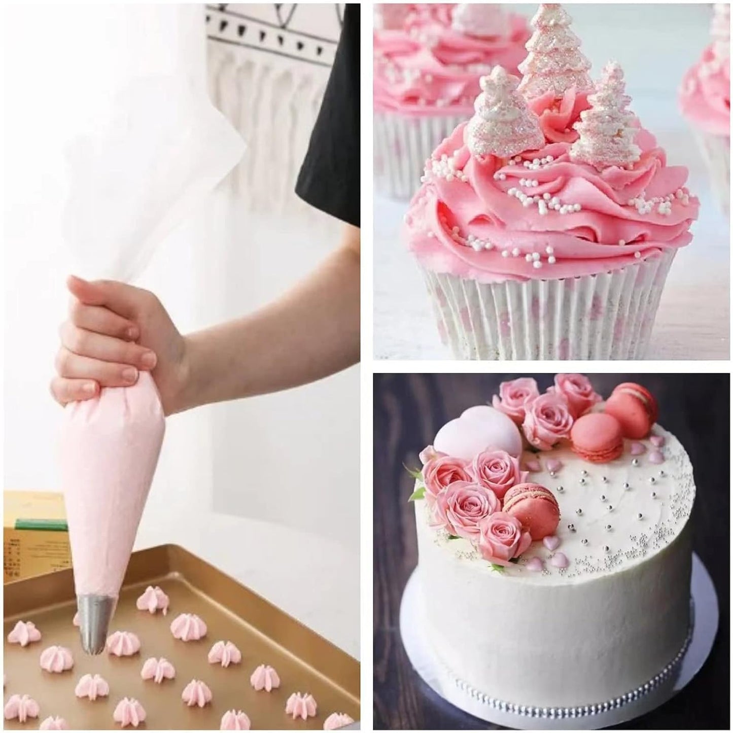 25 Inch Extra Large Piping Bags, AMBESTAR 100 Pieces Thick Disposable Anti Burst Icing Bags, Heavy Duty Icing Piping Bags Chocolate Royal Cupcake Cream Frosting Decorating Baking Supplies