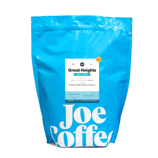Joe Coffee Company - Great Heights Ground Coffee, 2 lb Bag | NYC Roaster, RFA Certified, Kosher, Climate-Friendly, Specialty Grade