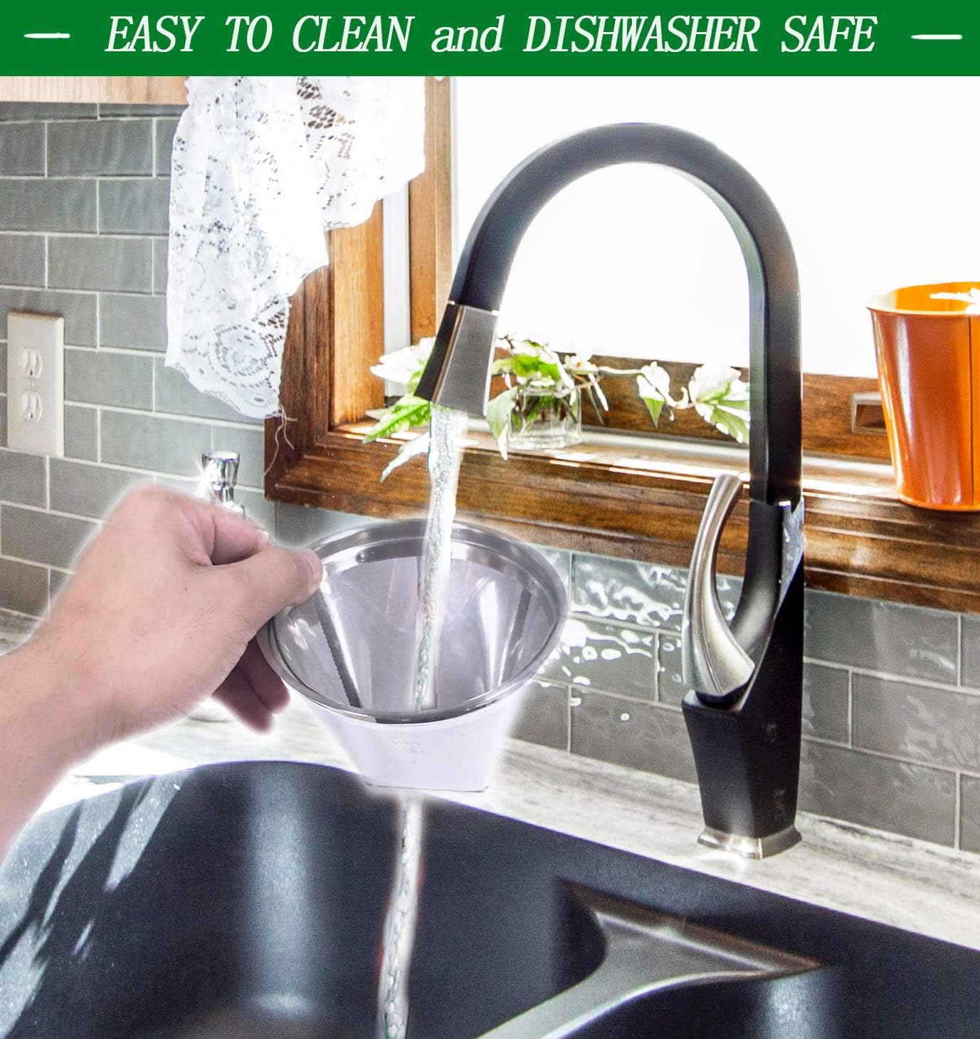 Coffee Filter 4 Cone Coffee Filter Reusable fit for Cuisenart Ninja Hamilton Beach Brewer (Not Applicable to Ninja CE251,Ninja CF200)