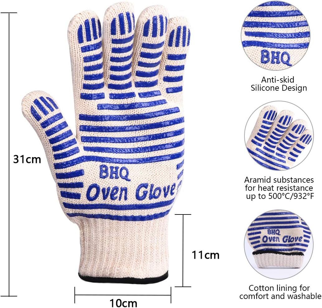 CZSYZCZS Extreme Heat Resistant Oven Gloves - 932F - Cooking Gloves for BBQ, Grilling, Baking,Cutting, Smoker Fireplace